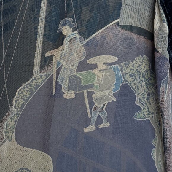 Citron Santa Monica Black Velvet Mandarin Collar Top, M - Picture 8 of 10